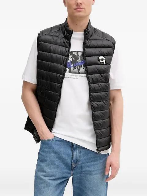quilted logo-patch gilet by KARL LAGERFELD