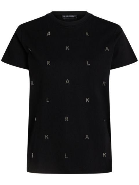 rhinestone-embellished T-shirt by KARL LAGERFELD