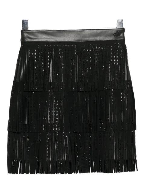 rhinestone-embellished fringe mini skirt by KARL LAGERFELD