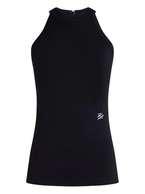 rhinestone halter-neck top by KARL LAGERFELD