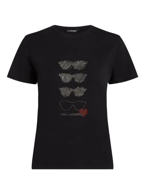 rhinestone sunglasses t-shirt by KARL LAGERFELD