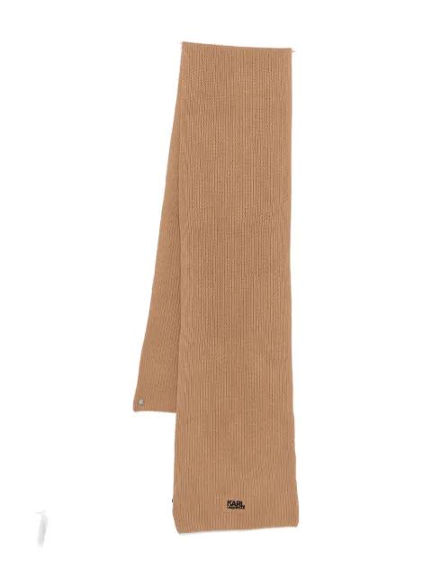 ribbed cotton scarf by KARL LAGERFELD