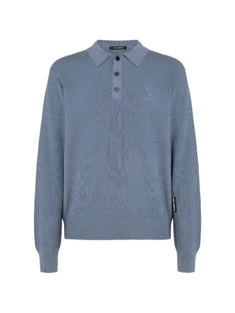 ribbed-knit polo shirt by KARL LAGERFELD
