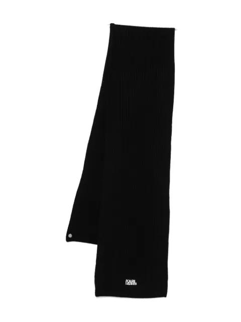 ribbed logo-embroidered scarf by KARL LAGERFELD