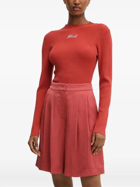 ribbed logo-embroidered sweater by KARL LAGERFELD
