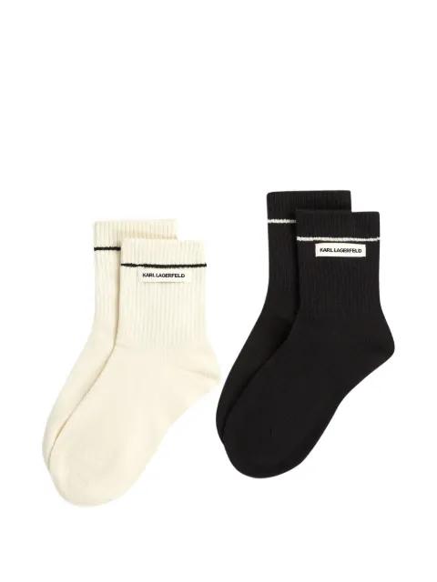 ribbed logo-patch socks (set of two) by KARL LAGERFELD