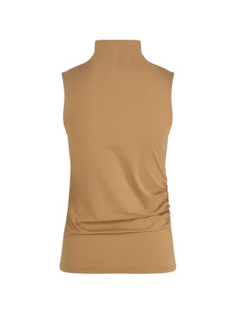 ruched mock-neck tank top by KARL LAGERFELD