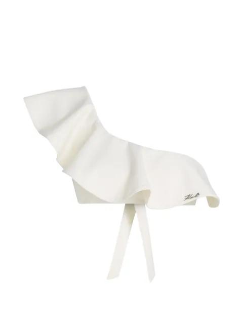 ruffled one-shoulder bikini top by KARL LAGERFELD