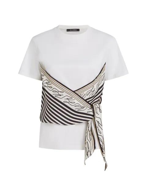 scarf-print T-shirt by KARL LAGERFELD