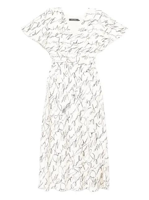 scribble-print midi dress by KARL LAGERFELD