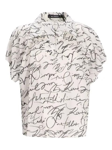 script-print polo-neck top by KARL LAGERFELD