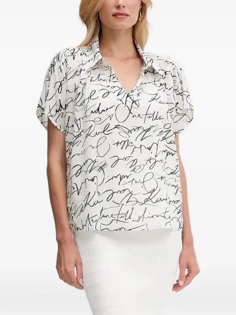 script-print short-sleeve top by KARL LAGERFELD