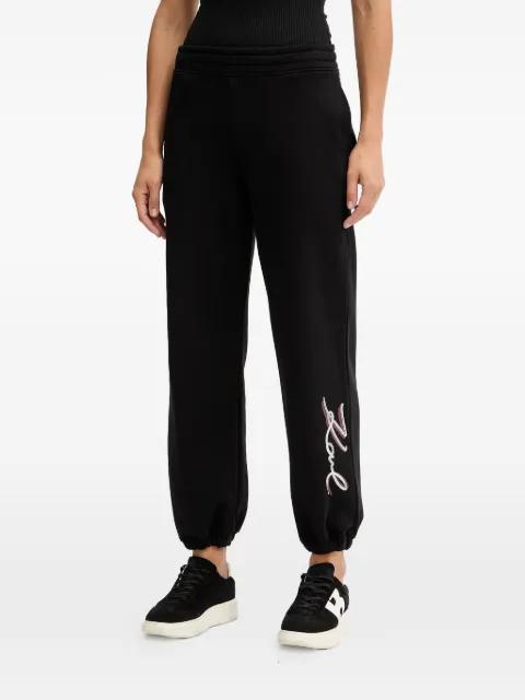 sequin-embellished logo track pants by KARL LAGERFELD