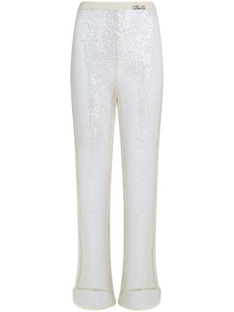 sequinned mesh trousers by KARL LAGERFELD