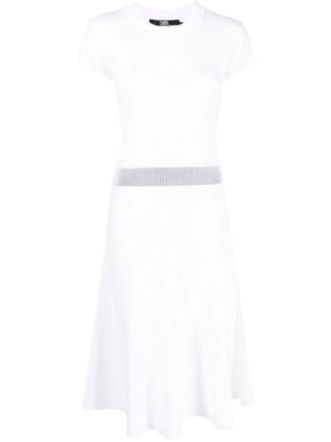 short-sleeve knit midi dress by KARL LAGERFELD
