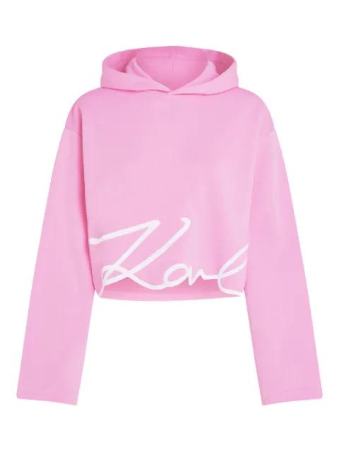 signature-hem hoodied sweater by KARL LAGERFELD