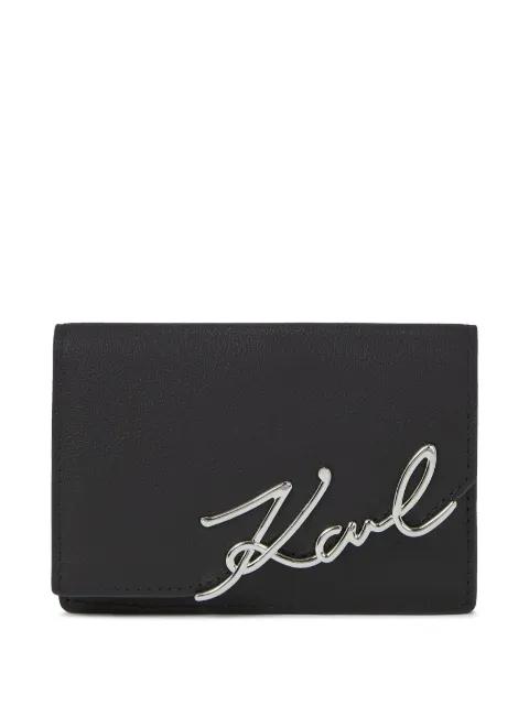 signature-logo leather wallet by KARL LAGERFELD