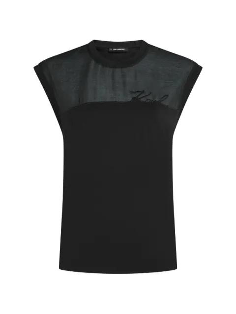signature organza tank top by KARL LAGERFELD