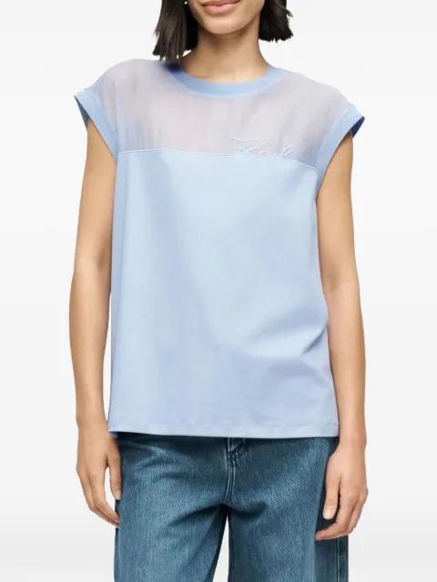 signature sheer-panel T-shirt by KARL LAGERFELD