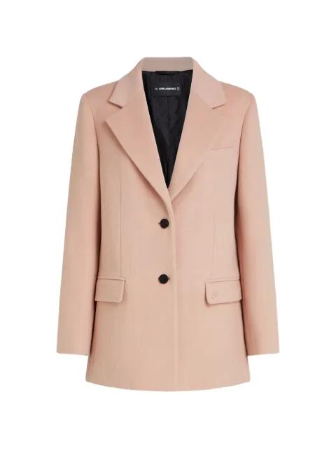 single-breasted felted coat by KARL LAGERFELD