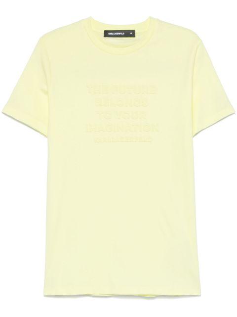 slogan-embossed T-shirt by KARL LAGERFELD