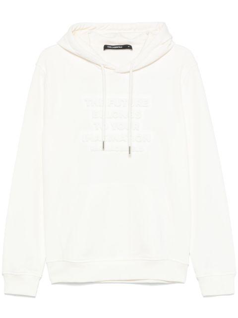 slogan-embossed hoodie by KARL LAGERFELD
