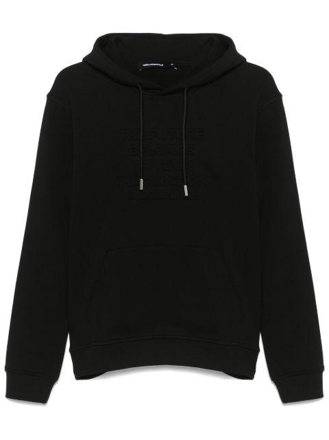 slogan-embossed hoodie by KARL LAGERFELD