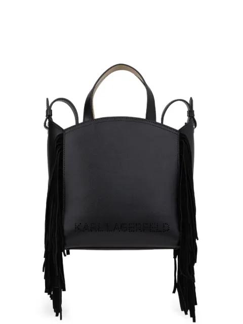 smal K/Circle fringed tote bag by KARL LAGERFELD