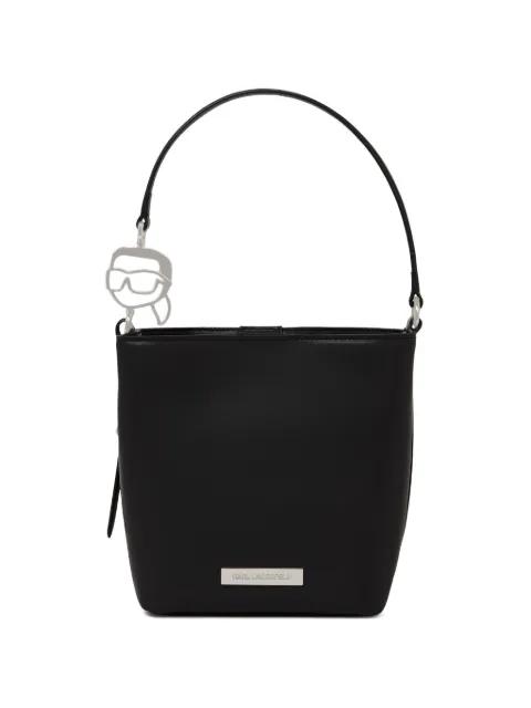 small Ikon logo-plaque bucket bag by KARL LAGERFELD