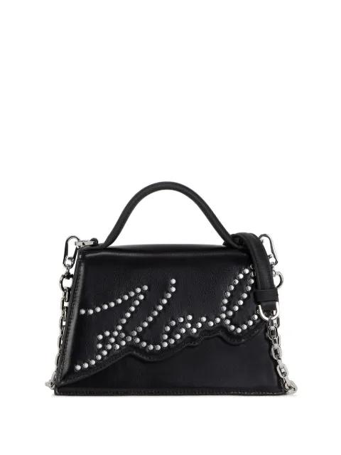 small Signature studded cross body bag by KARL LAGERFELD