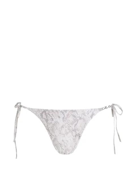 snake-print side-tie bikini bottoms by KARL LAGERFELD