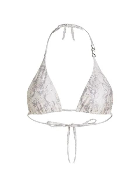 snake-print triangle bikini top by KARL LAGERFELD