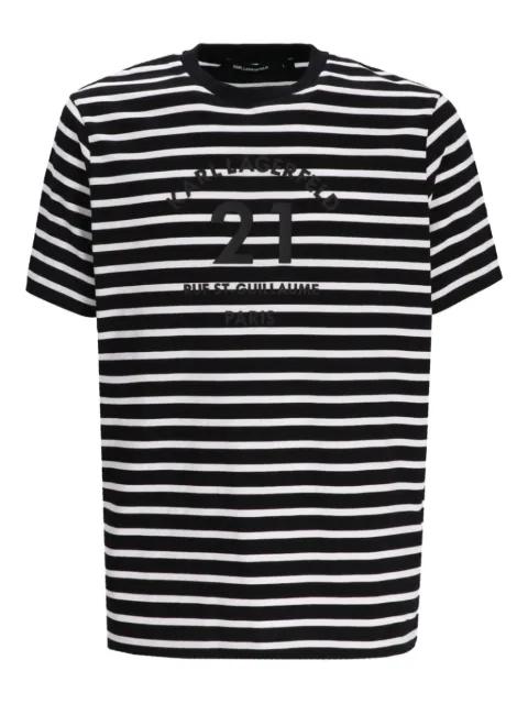 striped embroidered t-shirt by KARL LAGERFELD