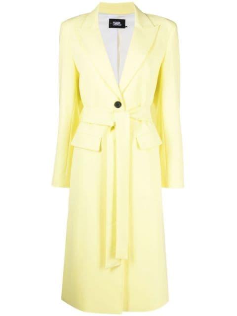 tailored belted coat by KARL LAGERFELD