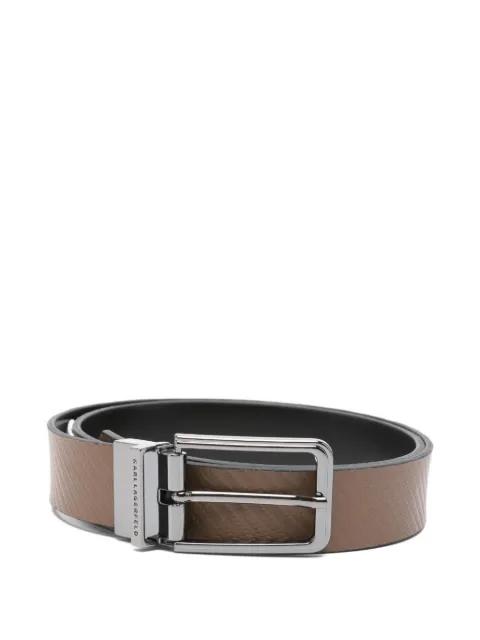 textured leather belt by KARL LAGERFELD