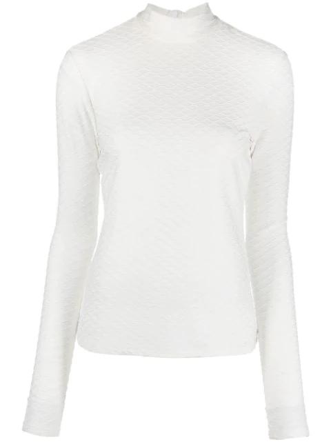 textured long-sleeve top by KARL LAGERFELD