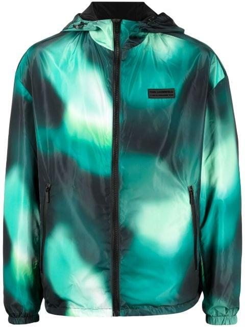 tie-dye reversible windbreaker by KARL LAGERFELD