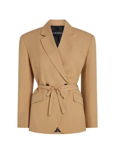 tie-waist double-breasted blazer by KARL LAGERFELD