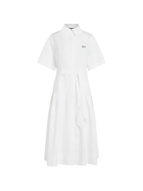 tie-waist midi shirt dress by KARL LAGERFELD