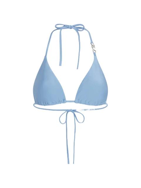 triangle tie bikini top by KARL LAGERFELD