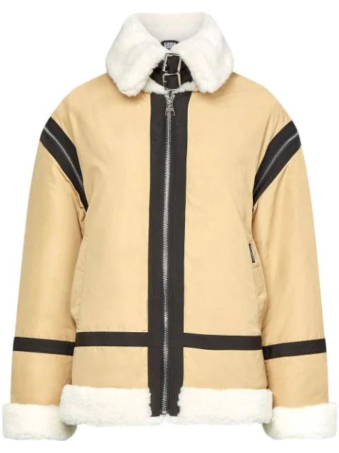 x Cara Delevingne faux-fur biker jacket by KARL LAGERFELD