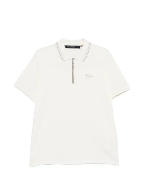 zip-fastening polo shirt by KARL LAGERFELD