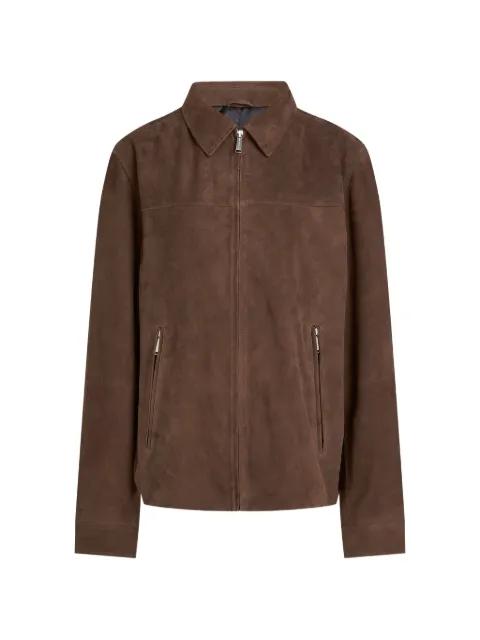 zip-up suede jacket by KARL LAGERFELD