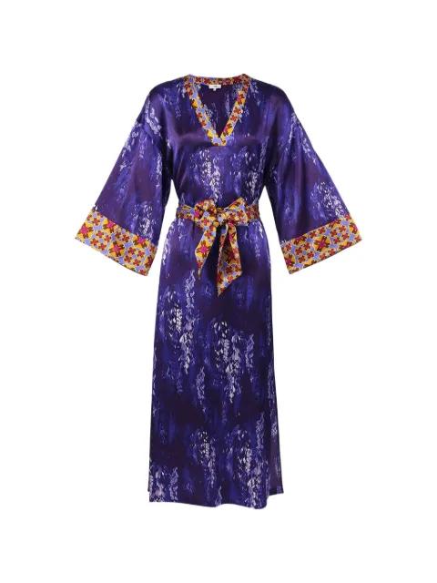 floral V-neck belt coat by KARMA OF CHARME