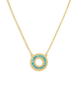 Elevated Existence Turquoise Karma Circle Gold Necklace by KARMA&LUCK