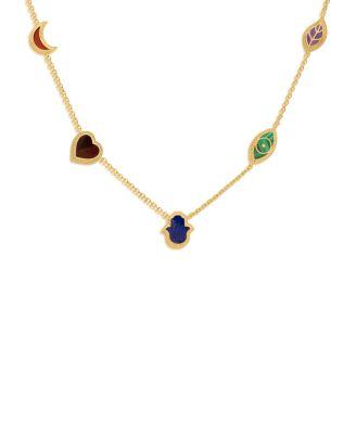 Sublime Beauty Multi Symbol Multi Stone Necklace by KARMA&LUCK