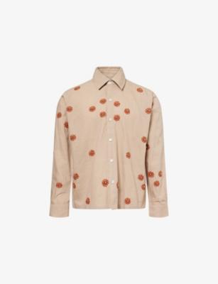 Hand-Embroidered Box Cotton Shirt by KARTIK RESEARCH