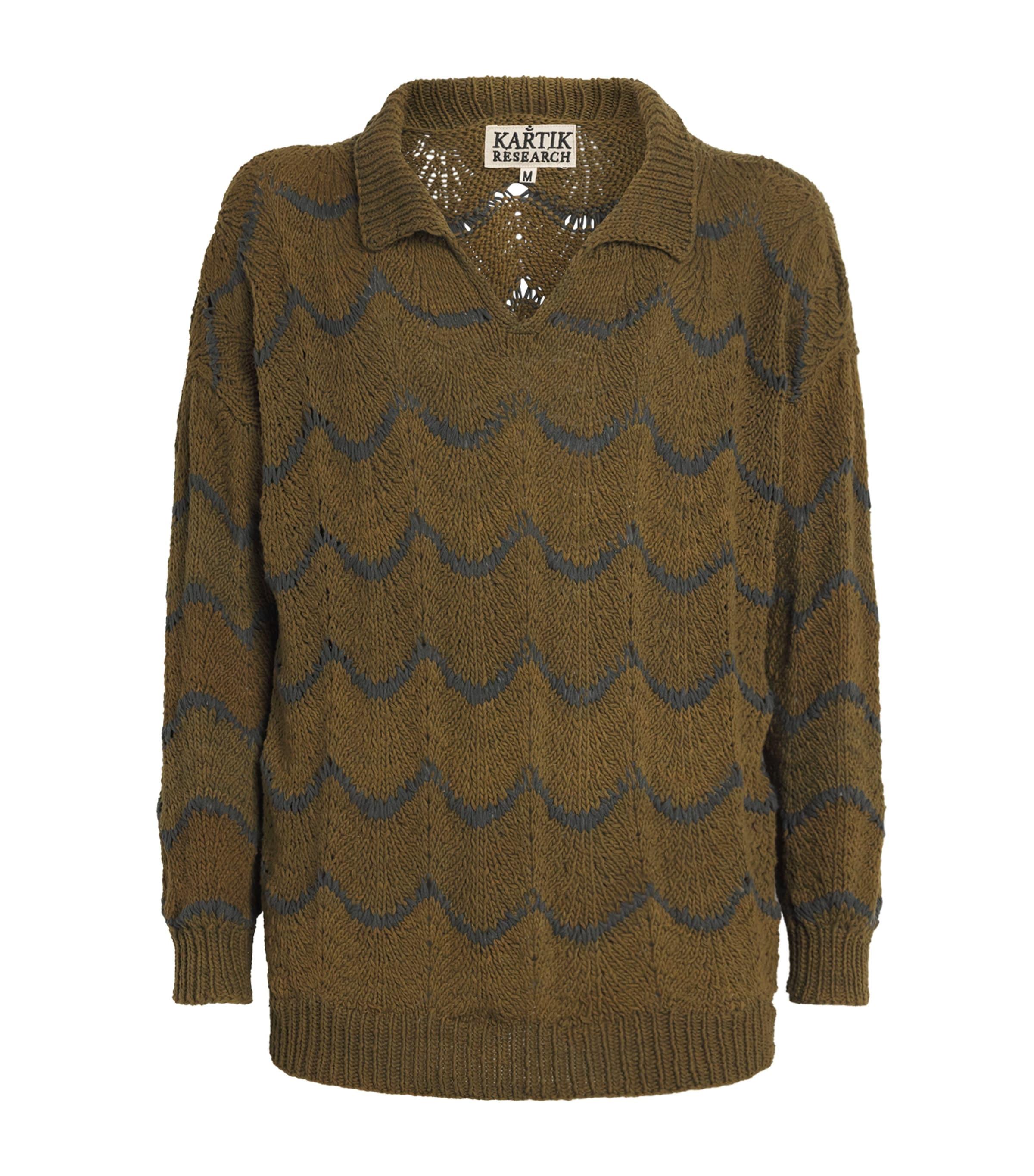 Kartik Research Cotton Knitted Rugby Sweater by KARTIK RESEARCH