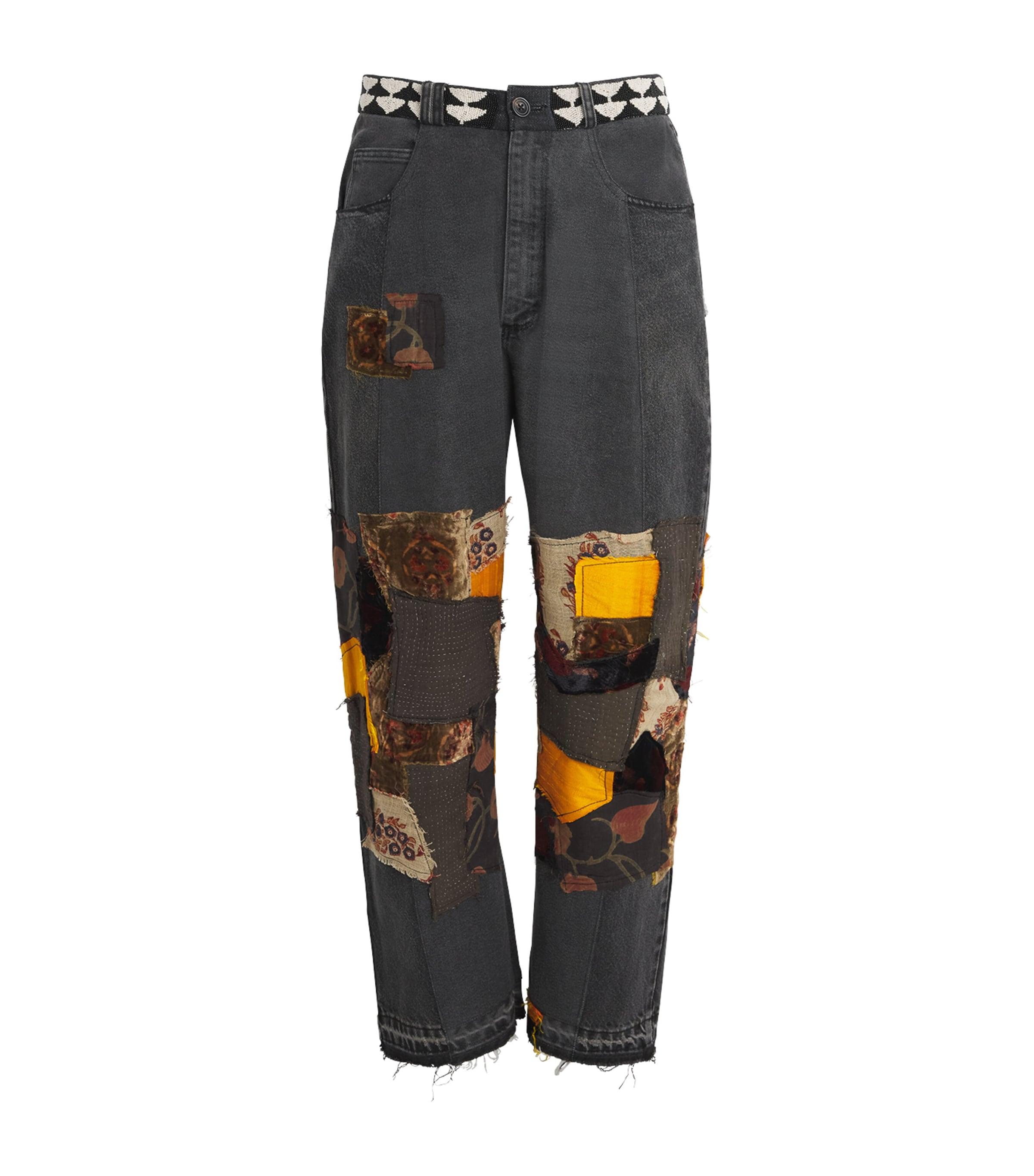 Kartik Research Manali Patchwork Wide-Leg Jeans by KARTIK RESEARCH