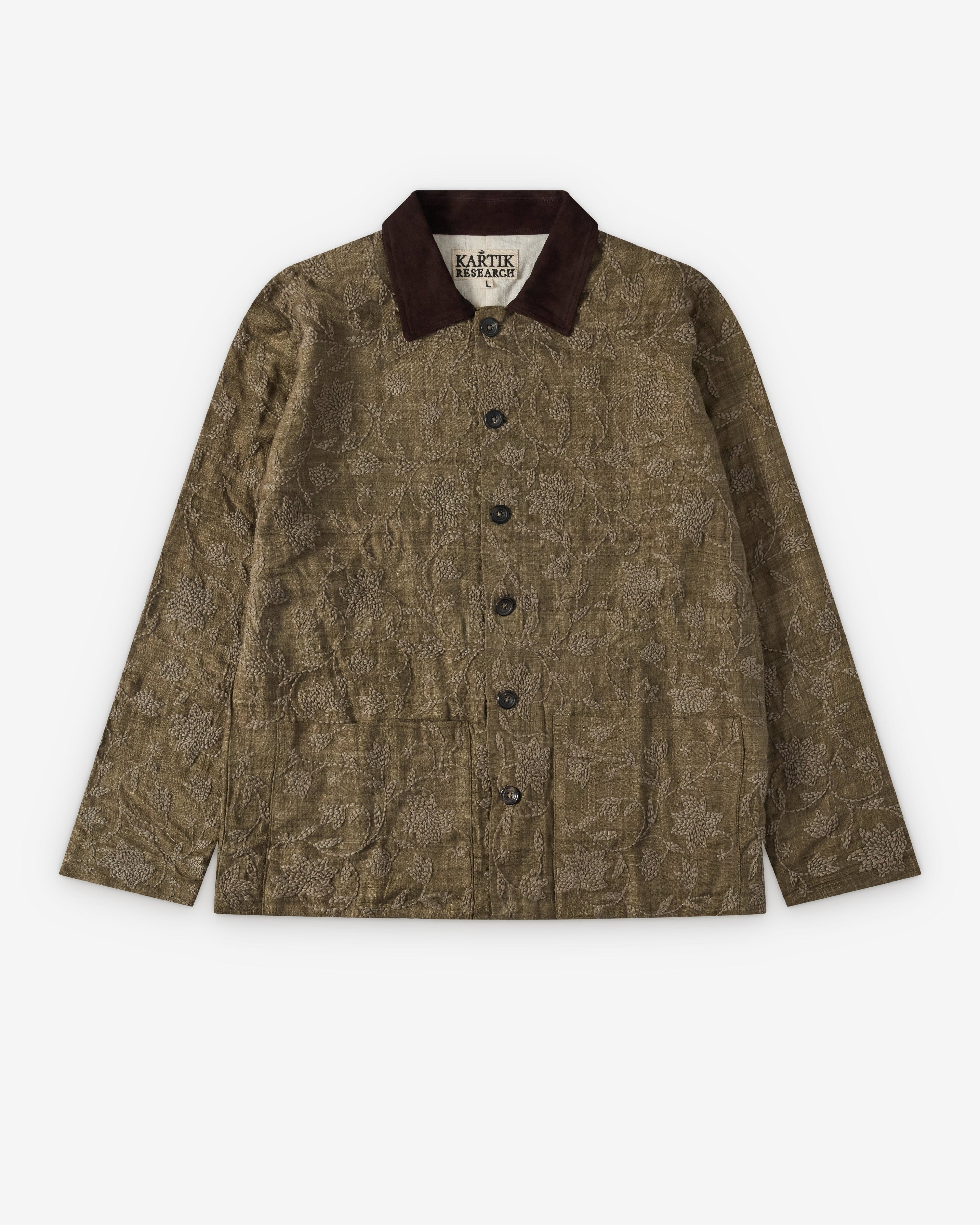 Kartik Research - Men's Cotton Chore Coat - (Brown) by KARTIK RESEARCH